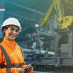 Technician completing maintenance using NetSuite Service Management mobile app