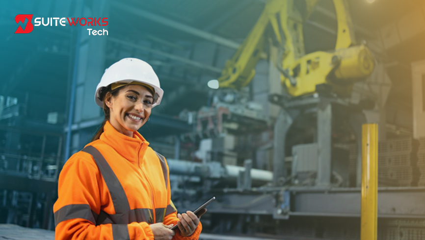 Technician completing maintenance using NetSuite Service Management mobile app