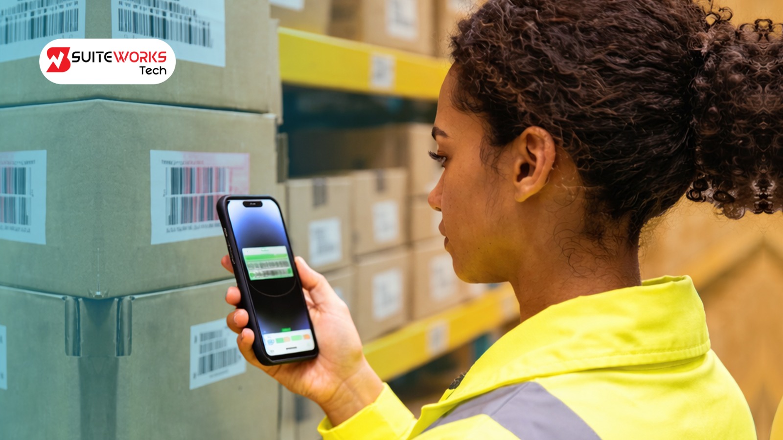 NetSuite WMS mobile barcode scanning and inventory sync in warehouse