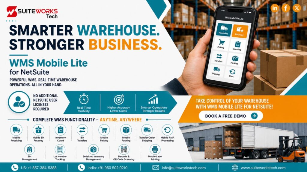 NetSuite WMS mobile app warehouse inventory scanning