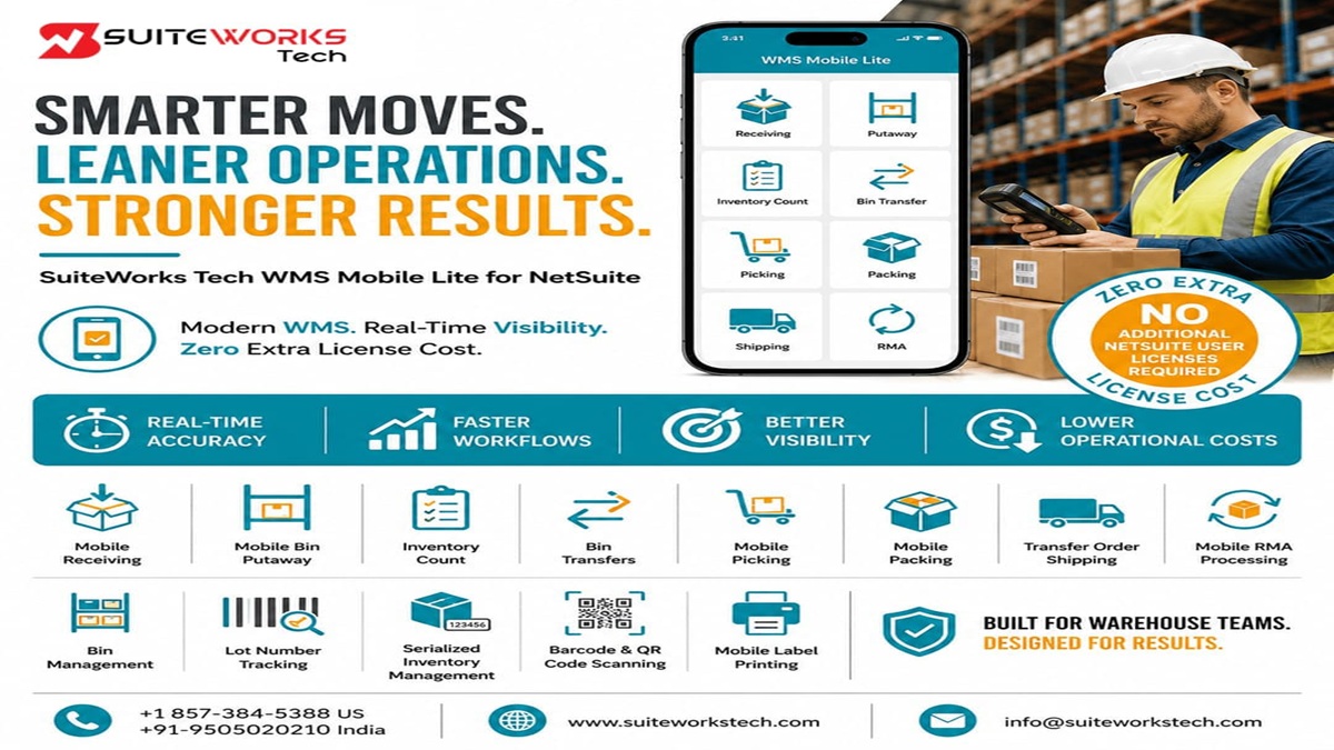 Warehouse Management NetSuite SuiteApp with mobile barcode scanning